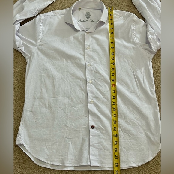 Luchiano Visconti 15 1/2 Medium Long Sleeve Button Up White Shirt - Picture 6 of 7